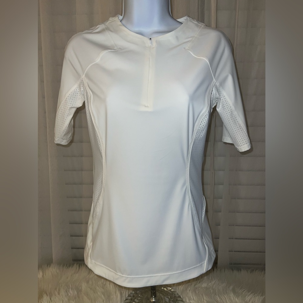 Athleta Work Out Athletic Top 1/4 Zip Pocket Size XS 41%Spandex
